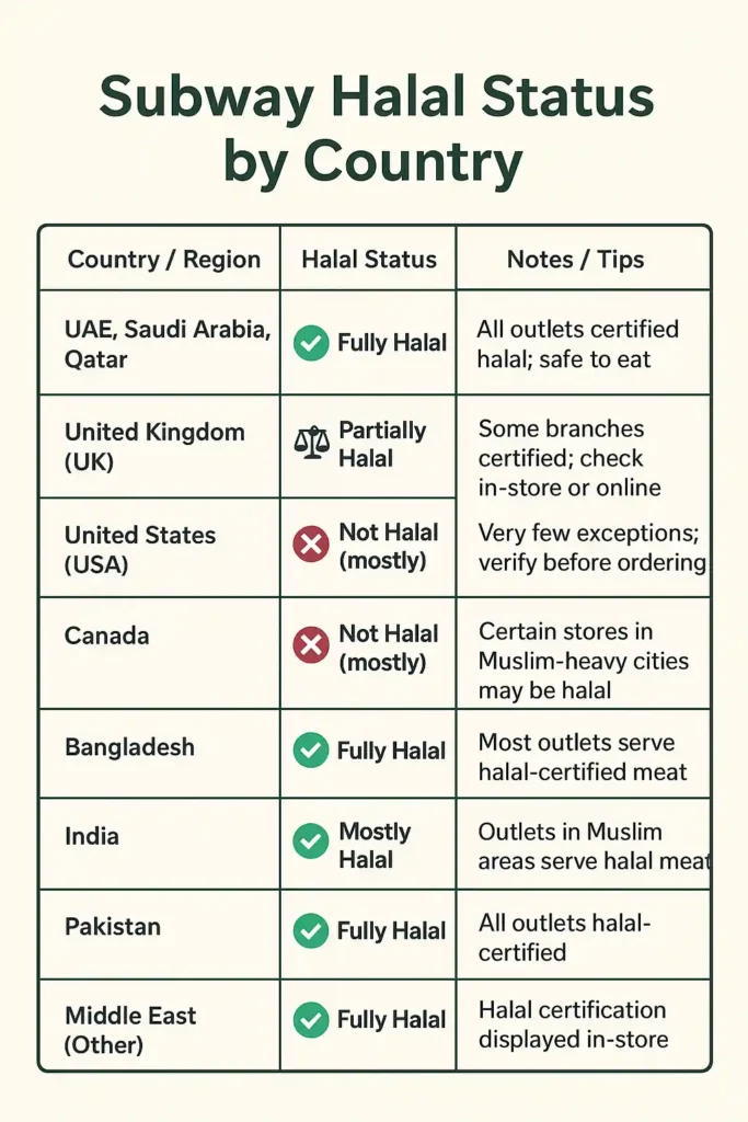 is subway halal