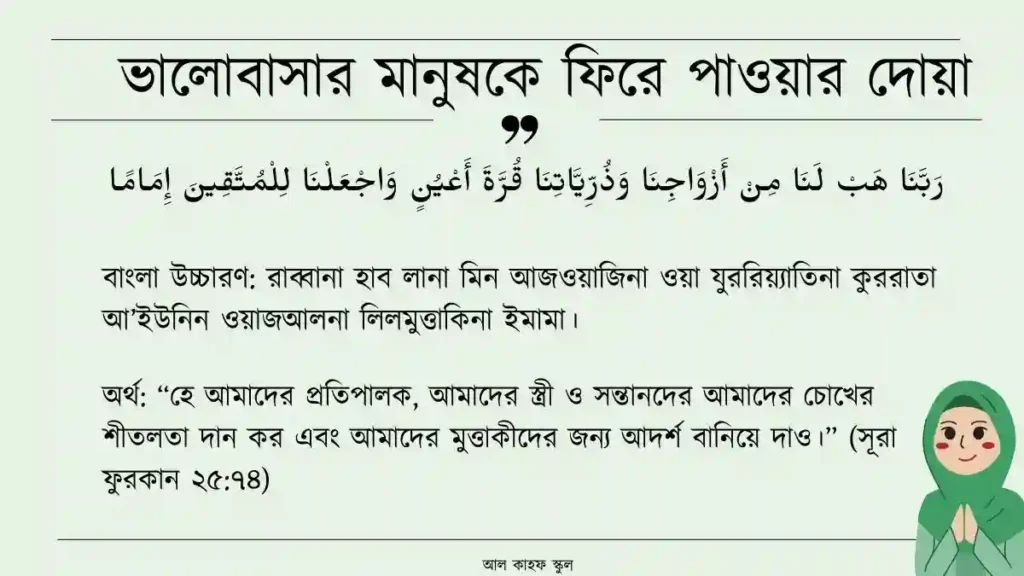 ভালোবাসার মানুষকে ফিরে পাওয়ার দোয়া